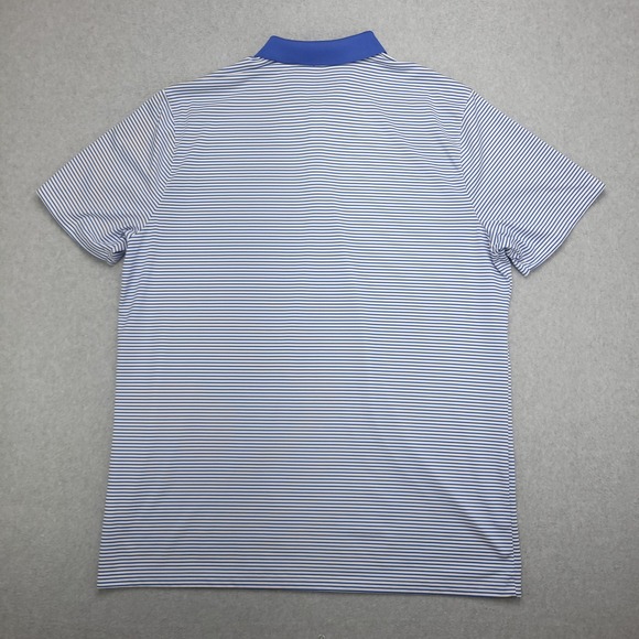 Nike Dri-Fit Polo Golfr Shirt Men's XL Blue White Stiped Standard Fit Polyester‎ - Picture 6 of 12